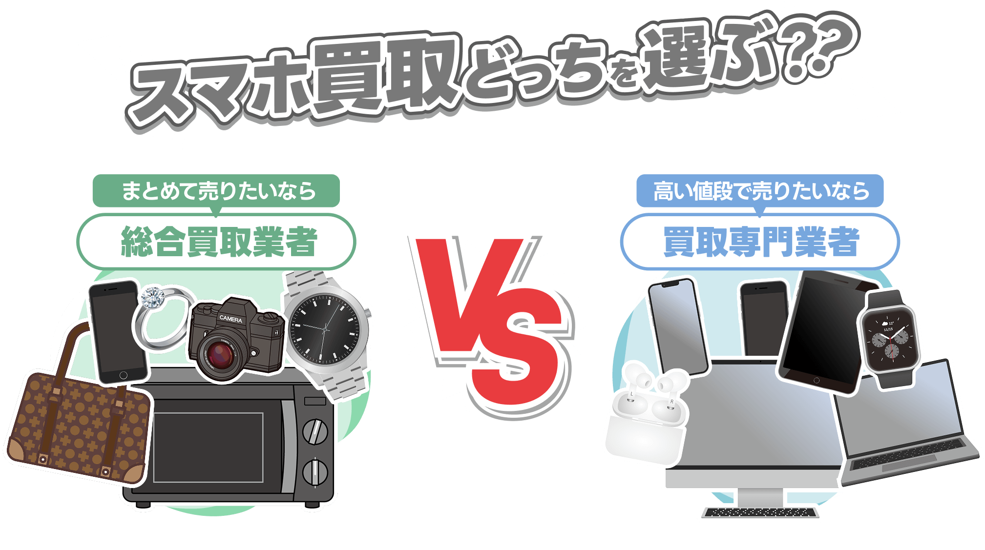 スマホ買取業者比較 総合買取業者 買取専門業者